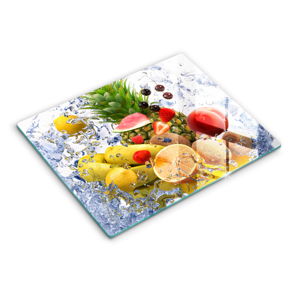 Herdabdeckplatte glas Saftige Früchte und Wasser