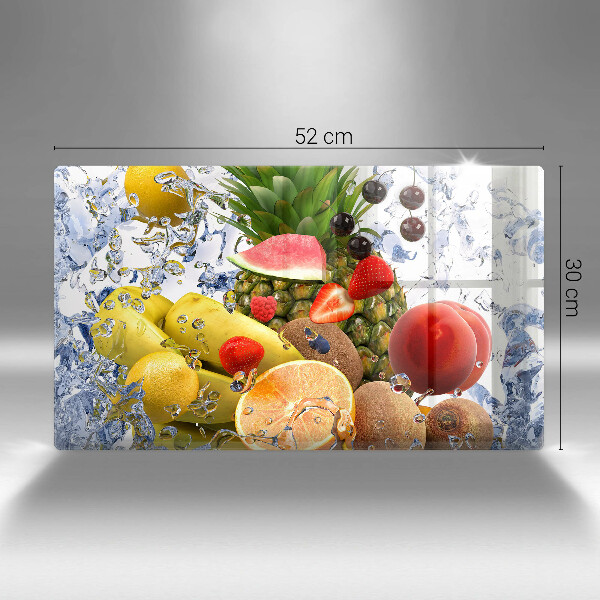 Herdabdeckplatte glas Saftige Früchte und Wasser