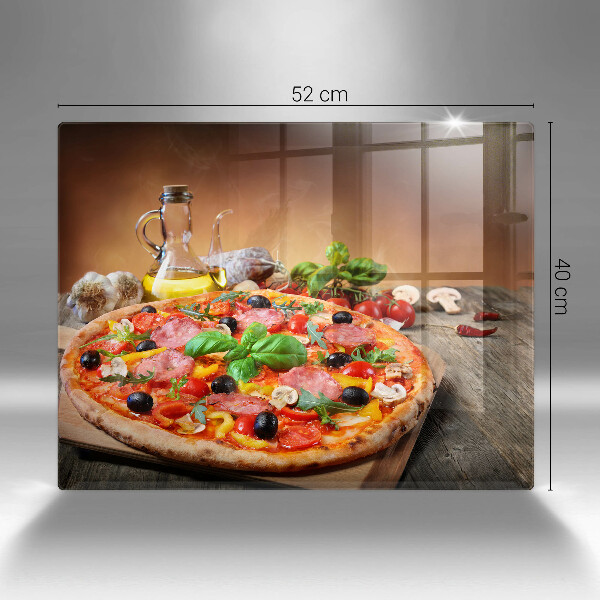 Herdabdeckplatte glas Italienische Pizza