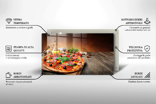 Herdabdeckplatte glas Italienische Pizza