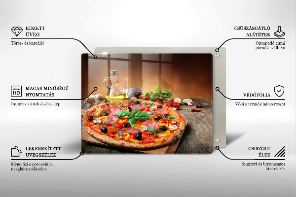 Herdabdeckplatte glas Italienische Pizza