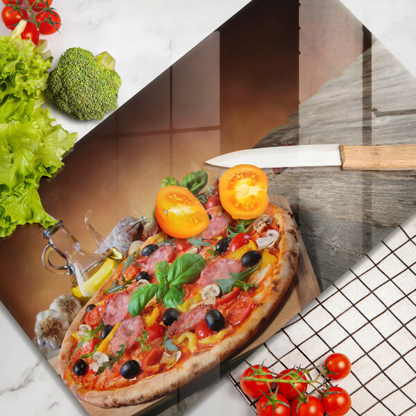 Herdabdeckplatte glas Italienische Pizza