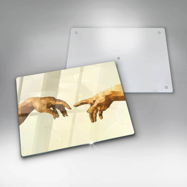 Herdabdeckplatte glas Erschaffung von Adams Händen