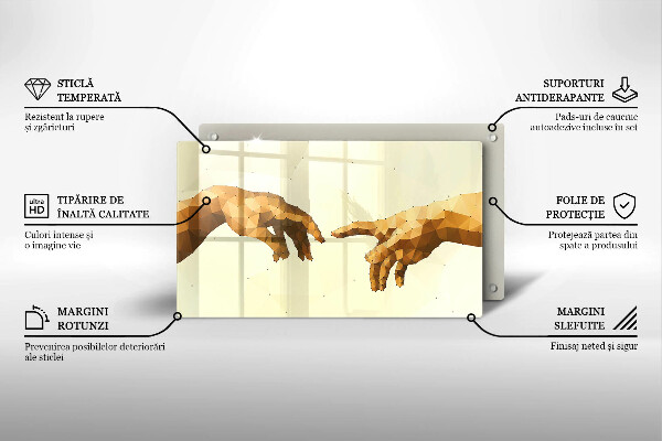 Herdabdeckplatte glas Erschaffung von Adams Händen