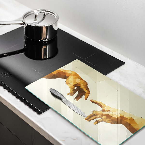 Herdabdeckplatte glas Erschaffung von Adams Händen