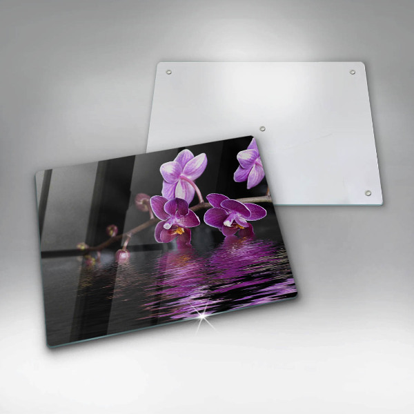 Herdabdeckplatte glas Orchideen-Zen-Wasser