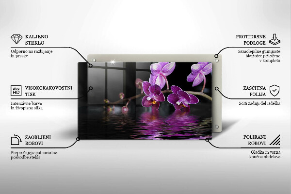 Herdabdeckplatte glas Orchideen-Zen-Wasser