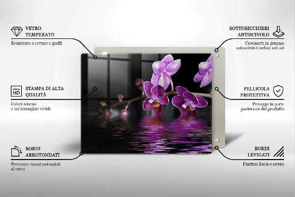 Herdabdeckplatte glas Orchideen-Zen-Wasser