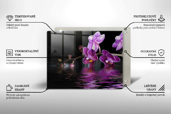 Herdabdeckplatte glas Orchideen-Zen-Wasser