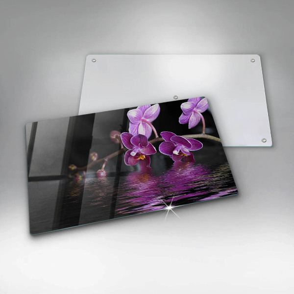 Herdabdeckplatte glas Orchideen-Zen-Wasser