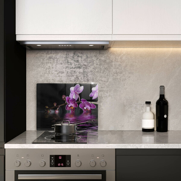 Herdabdeckplatte glas Orchideen-Zen-Wasser