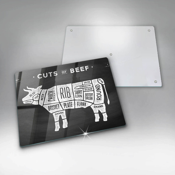 Herdabdeckplatte glas Kuhfleisch Rindfleisch