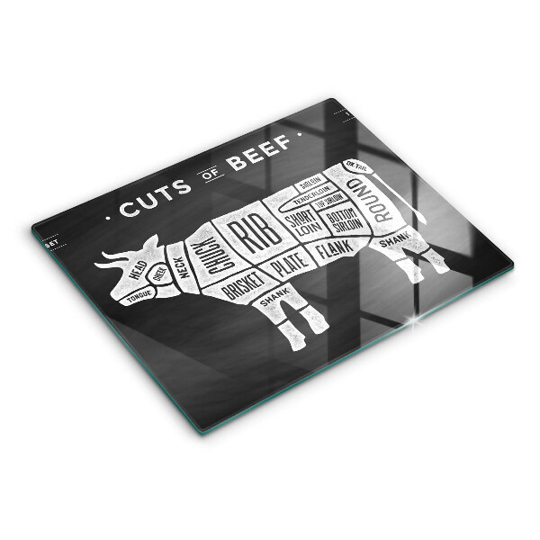 Herdabdeckplatte glas Kuhfleisch Rindfleisch