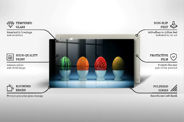 Herdabdeckplatte glas Abstrakte Fruchteier