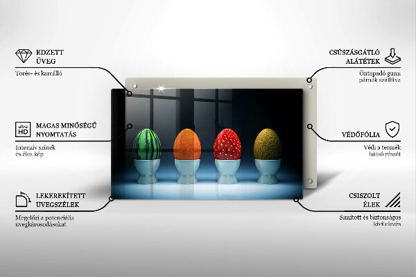 Herdabdeckplatte glas Abstrakte Fruchteier
