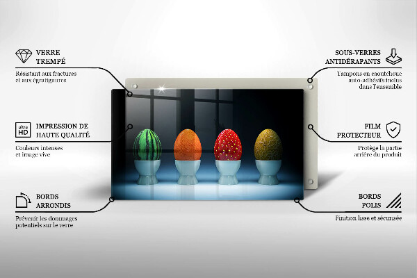 Herdabdeckplatte glas Abstrakte Fruchteier