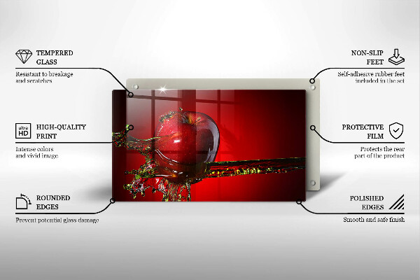 Herdabdeckplatte glas Apfelfrucht im Wasser