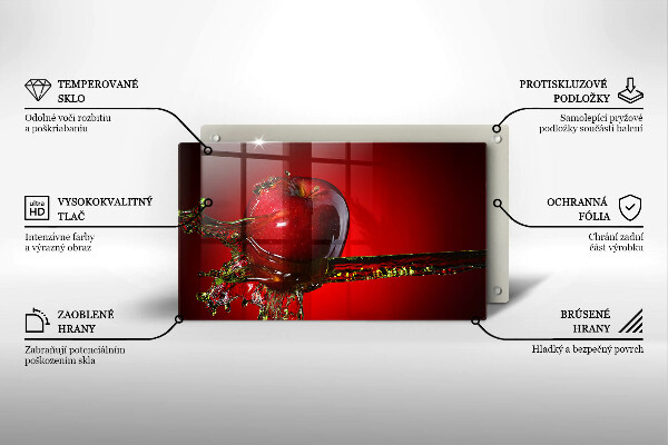 Herdabdeckplatte glas Apfelfrucht im Wasser