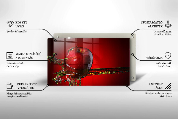 Herdabdeckplatte glas Apfelfrucht im Wasser
