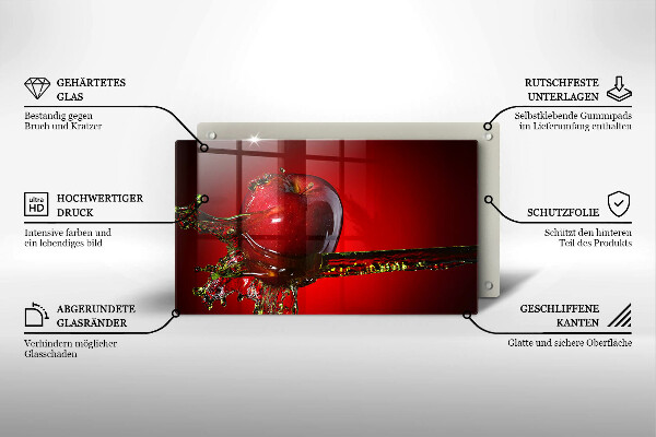 Herdabdeckplatte glas Apfelfrucht im Wasser