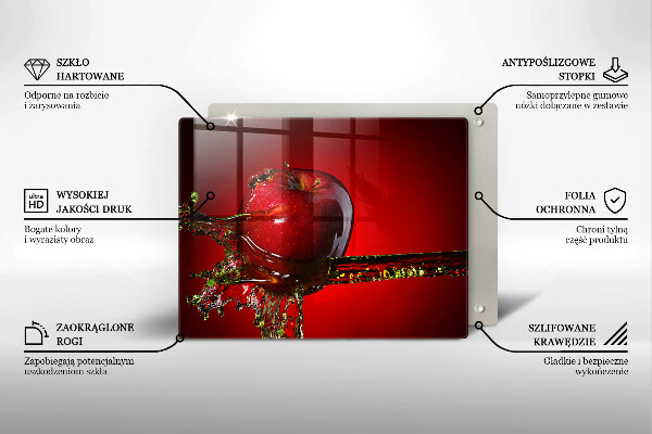 Herdabdeckplatte glas Apfelfrucht im Wasser