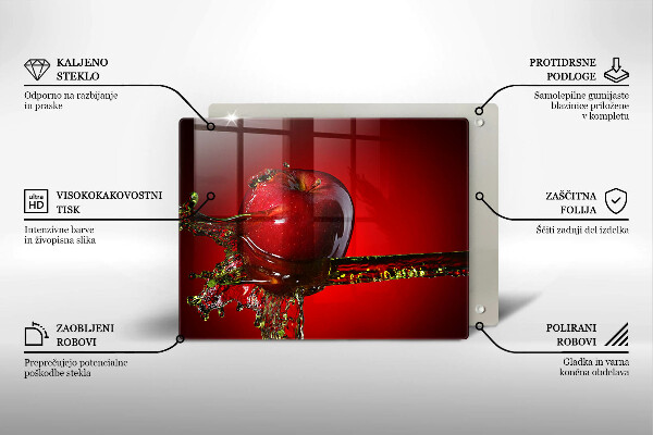 Herdabdeckplatte glas Apfelfrucht im Wasser