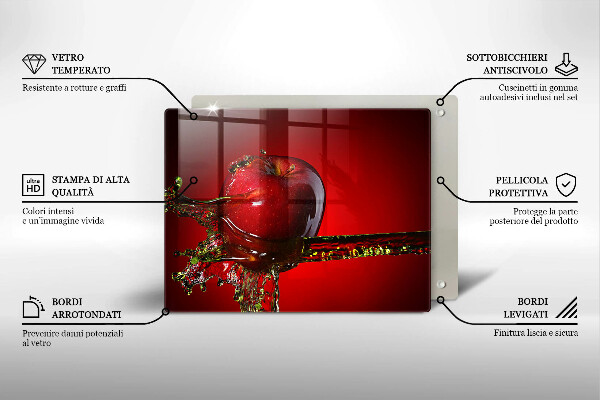 Herdabdeckplatte glas Apfelfrucht im Wasser