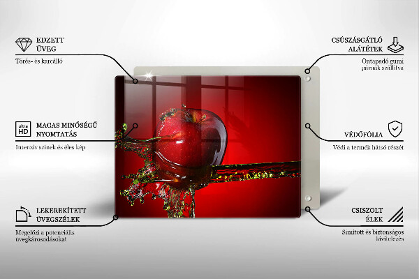 Herdabdeckplatte glas Apfelfrucht im Wasser