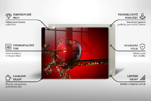 Herdabdeckplatte glas Apfelfrucht im Wasser