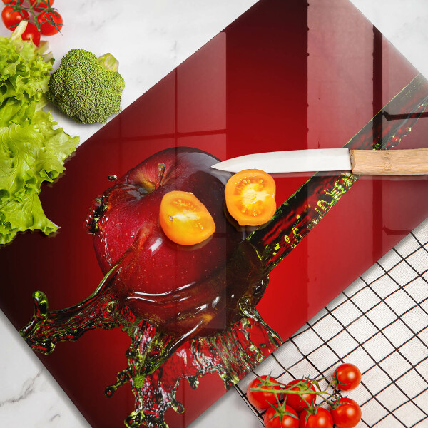 Herdabdeckplatte glas Apfelfrucht im Wasser