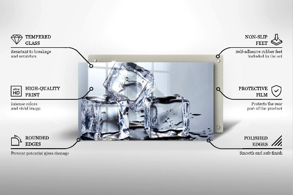 Herdabdeckplatte glas Eiswürfel