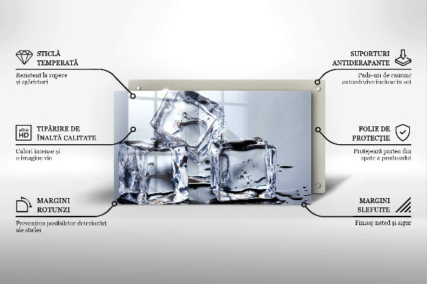 Herdabdeckplatte glas Eiswürfel