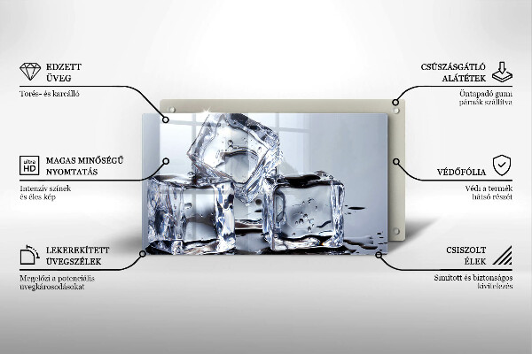 Herdabdeckplatte glas Eiswürfel