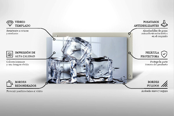 Herdabdeckplatte glas Eiswürfel