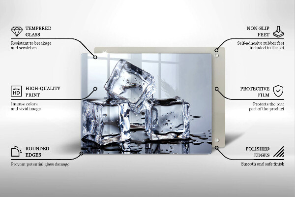 Herdabdeckplatte glas Eiswürfel