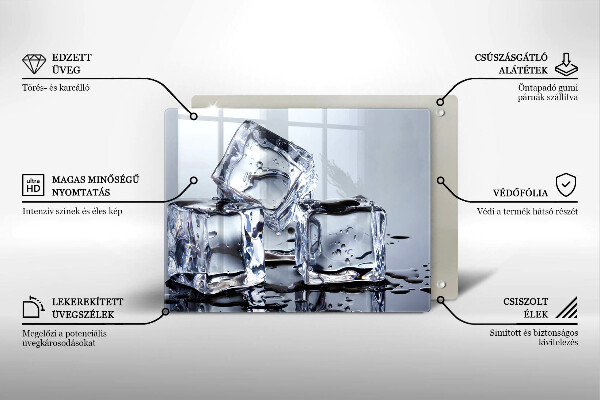 Herdabdeckplatte glas Eiswürfel