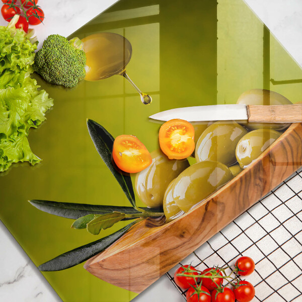 Herdabdeckplatte glas Leckere Oliven