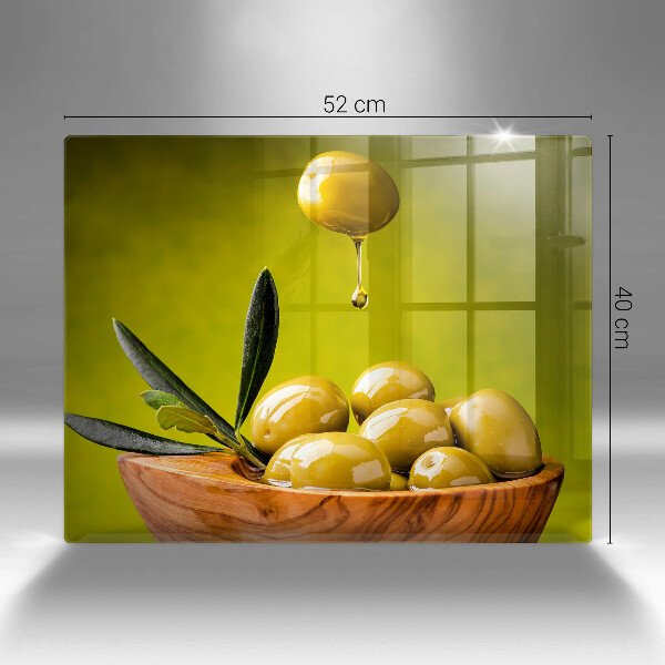 Herdabdeckplatte glas Leckere Oliven