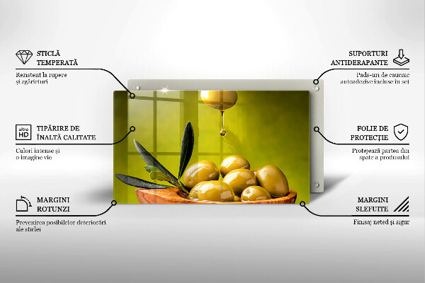 Herdabdeckplatte glas Leckere Oliven