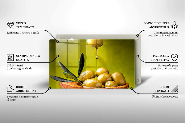 Herdabdeckplatte glas Leckere Oliven