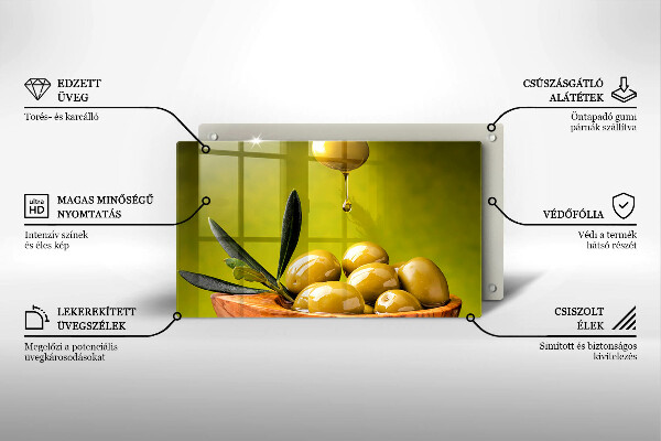Herdabdeckplatte glas Leckere Oliven
