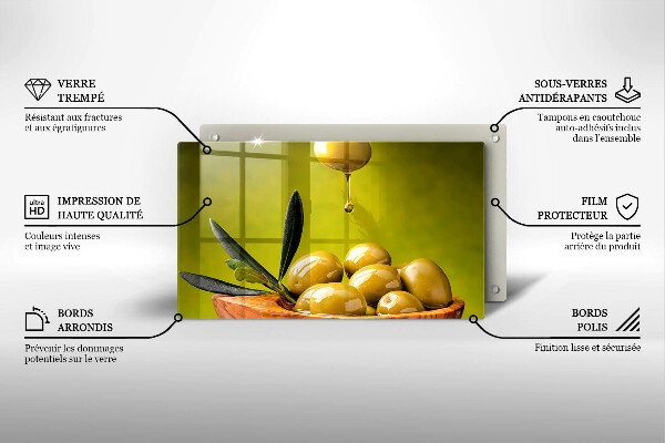 Herdabdeckplatte glas Leckere Oliven