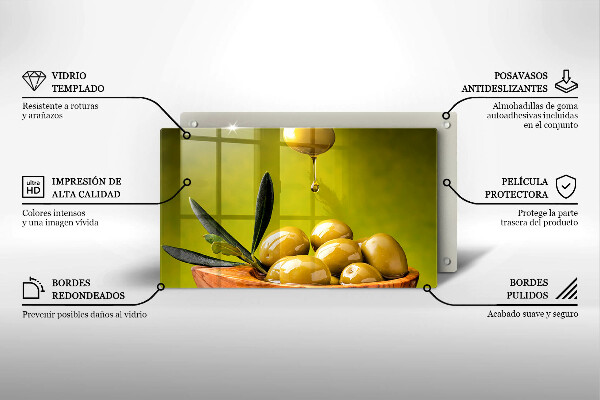 Herdabdeckplatte glas Leckere Oliven