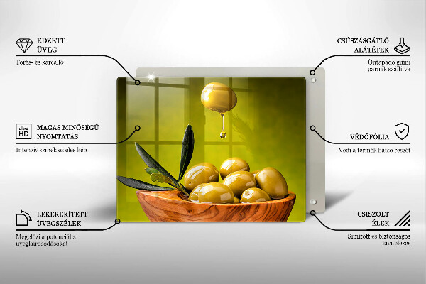 Herdabdeckplatte glas Leckere Oliven