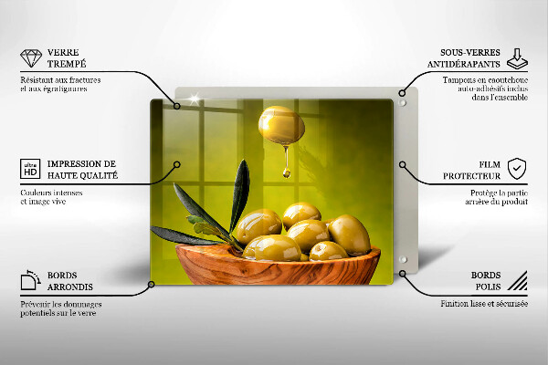 Herdabdeckplatte glas Leckere Oliven