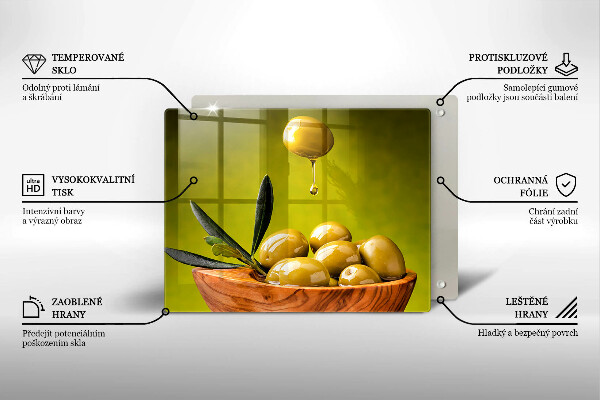 Herdabdeckplatte glas Leckere Oliven