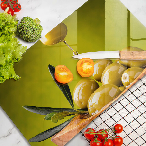 Herdabdeckplatte glas Leckere Oliven