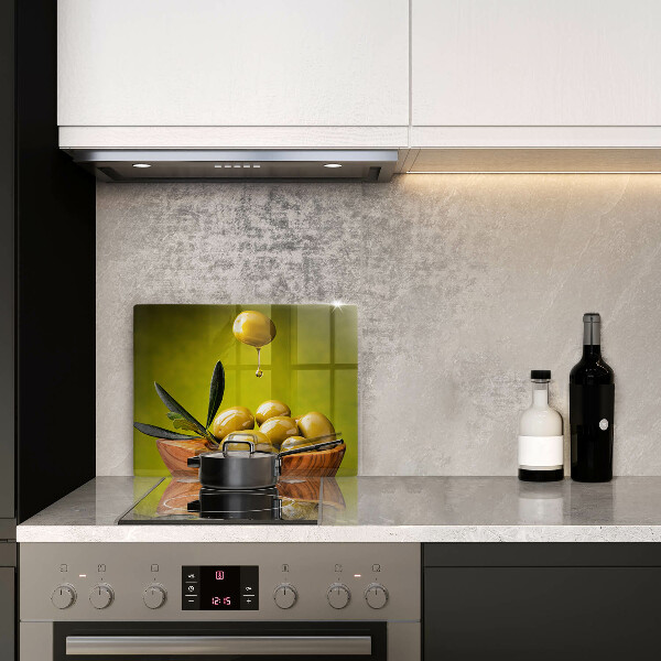 Herdabdeckplatte glas Leckere Oliven