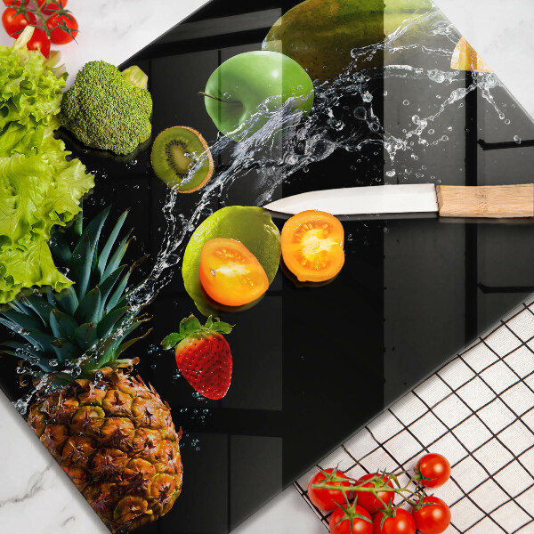 Herdabdeckplatte glas Früchte im Wasser