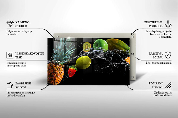Herdabdeckplatte glas Früchte im Wasser